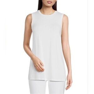 Eileen Fisher Sleeveless White Tank Top Size PM